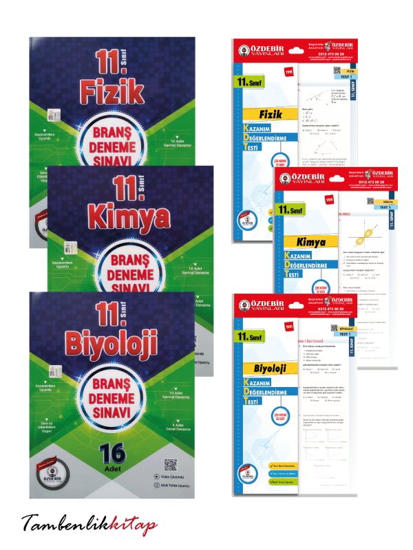 11.Sınıf Fizik,Kimya,Biyoloji Deneme ve Yaprak Test Seti Özdebir Yayınları