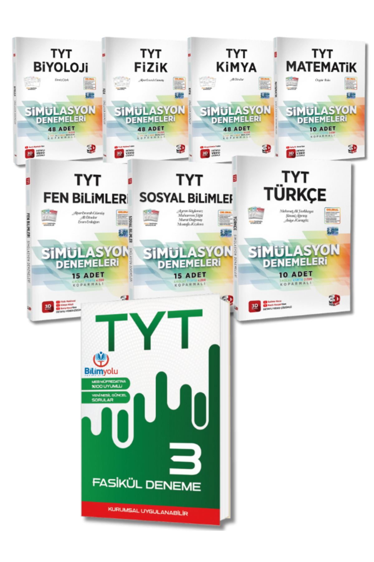 3D Yayınları ve Bilimyolu Yayıncılık'tan TYT Tüm Dersler Branş Deneme ve TYT 3 Genel Deneme Seti 3D Yayınları ve Bilimyolu Yayıncılık'tan TYT Tüm Dersler Branş Deneme ve TYT 3 Genel Deneme Seti