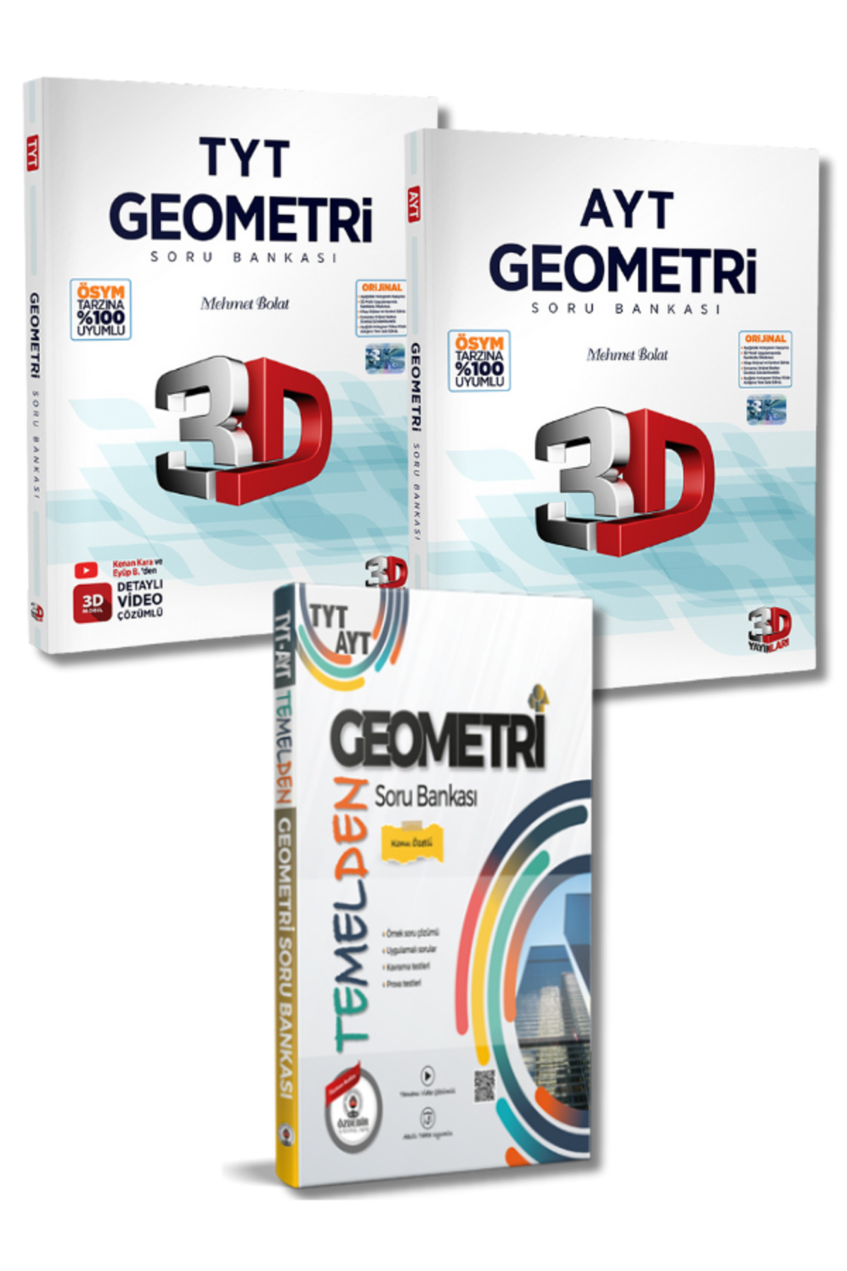 3D Yayınları ve Özdebir Yayınevinden TYT-AYT Geometri Konu Özetli Soru Bankası Seti 3D Yayınları ve Özdebir Yayınevinden TYT-AYT Geometri Konu Özetli Soru Bankası Seti