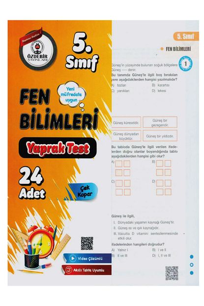 5.Sınıf Yeni Müfredat Fen Bilimleri Yaprak Test 5.Sınıf Yeni Müfredat Fen Bilimleri Yaprak Test