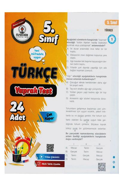 5.Sınıf Yeni Müfredat Türkçe Yaprak Test 5.Sınıf Yeni Müfredat Türkçe Yaprak Test