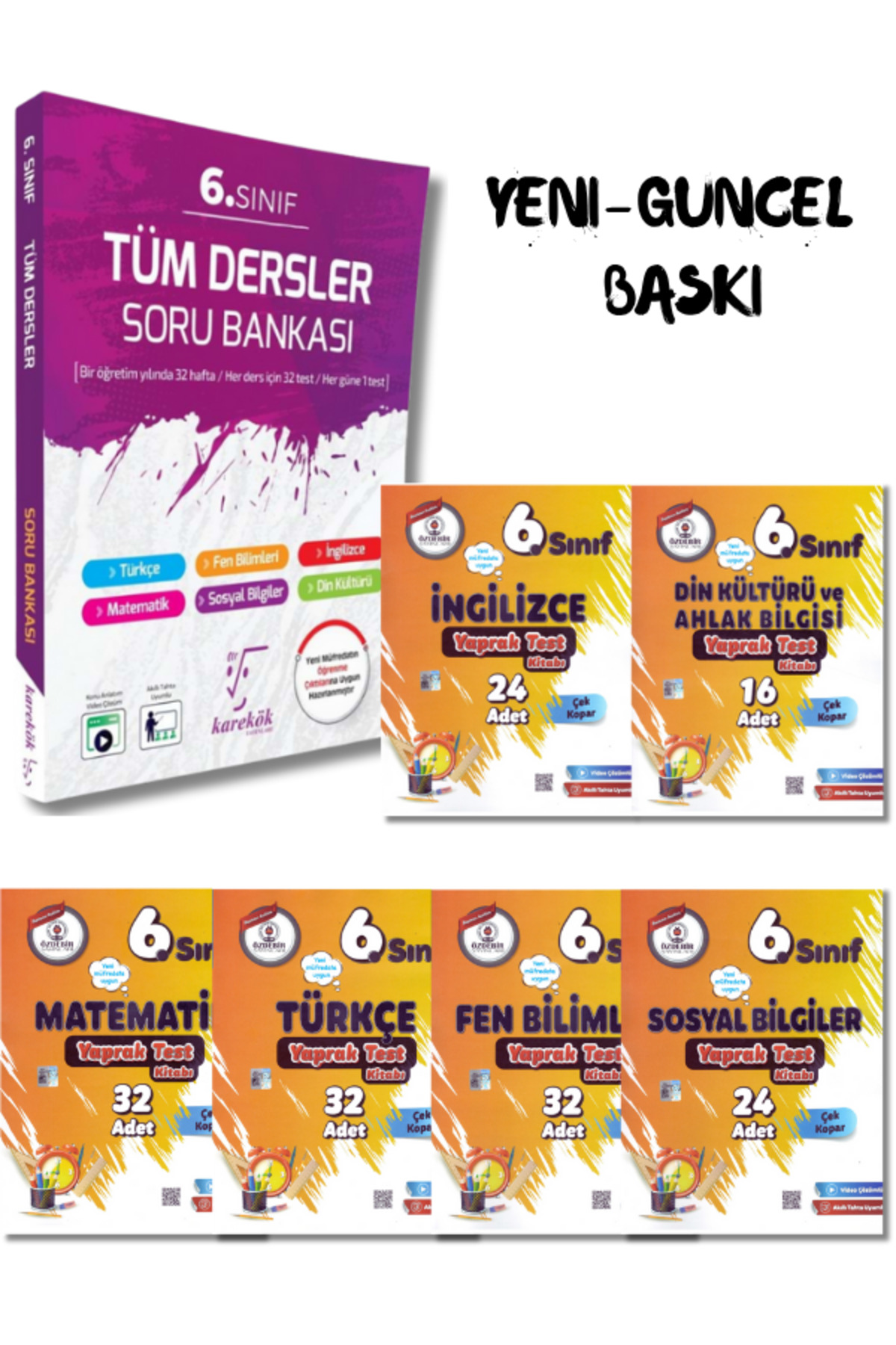 6.Sınıf Tüm Dersler Soru Bankası ve Yaprak Test Seti Karekök Yayınları Güncel Yeni Baskı 6.Sınıf Tüm Dersler Soru Bankası ve Yaprak Test Seti Karekök Yayınları Güncel Yeni Baskı