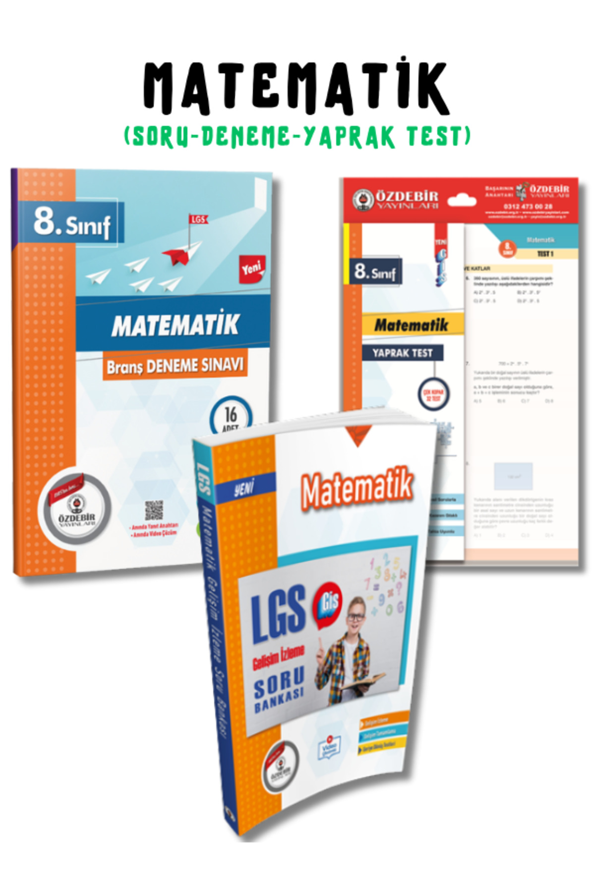 8.Sınıf LGS Matematik 3'lü Soru Bankası,Deneme ve Yaprak Test Seti
