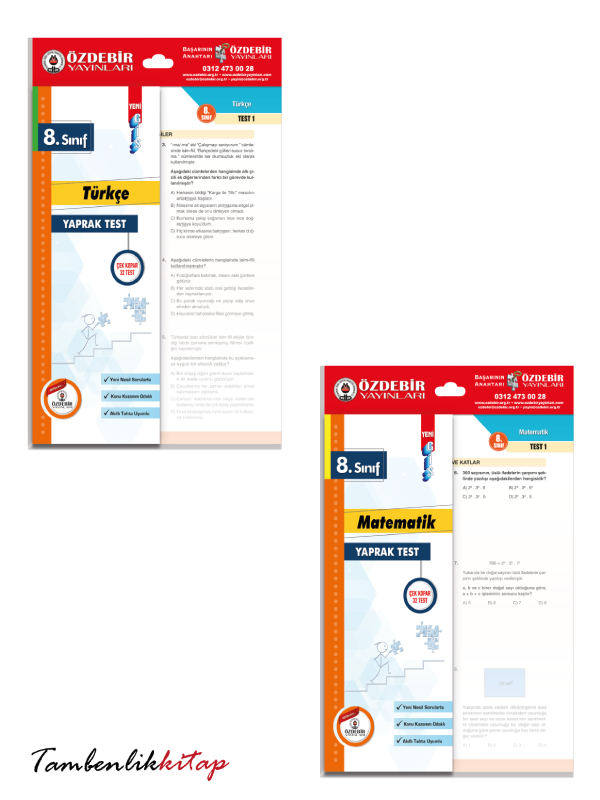 8.Sınıf LGS Türkçe, Matematik 2'li Yaprak Test Seti Özdebir Yayınları 8.Sınıf LGS Türkçe, Matematik 2'li Yaprak Test Seti Özdebir Yayınları