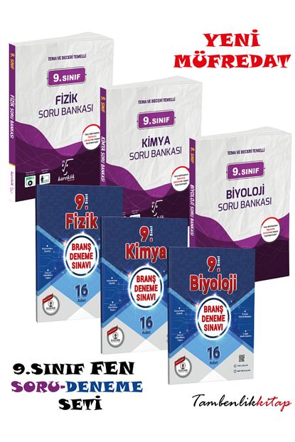 9.Sınıf Güncel Baskı Fen Soru Deneme Seti (Fizik, Kimya, Biyoloji) Özdebir, Karekök Yayınları 9.Sınıf Güncel Baskı Fen Soru Deneme Seti (Fizik, Kimya, Biyoloji) Özdebir, Karekök Yayınları
