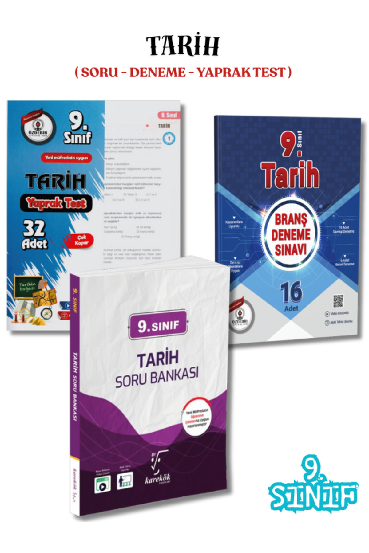 9.Sınıf Tarih 3'lü Soru Bankası,Deneme ve Yaprak Test Seti 9.Sınıf Tarih 3'lü Soru Bankası,Deneme ve Yaprak Test Seti