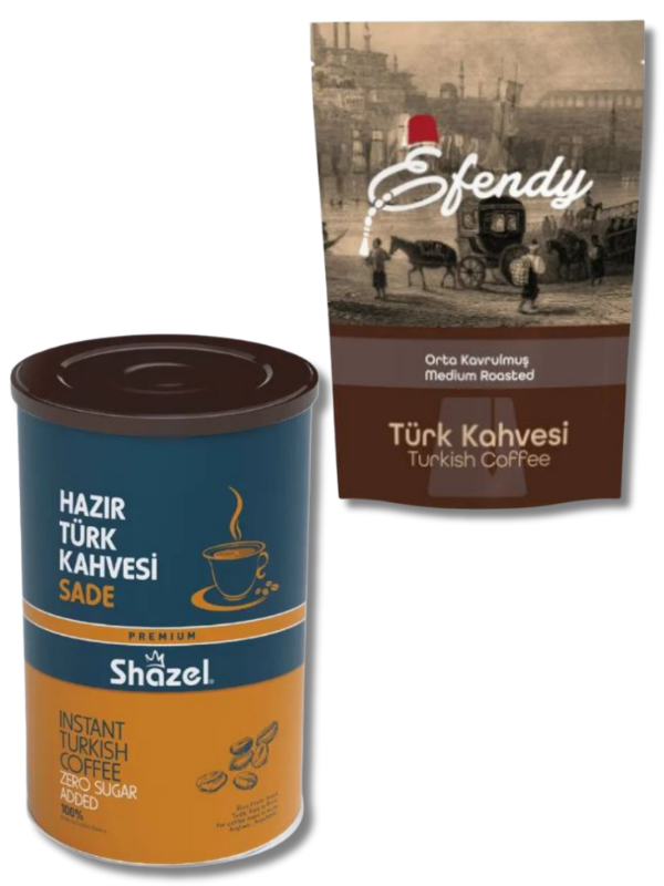 Geleneksel ve Modern Türk Kahveleri Seti (400 Gr. Orta Kavrulmuş Türk Kahvesi, 500 Gr. Hazır Türk Kahvesi)