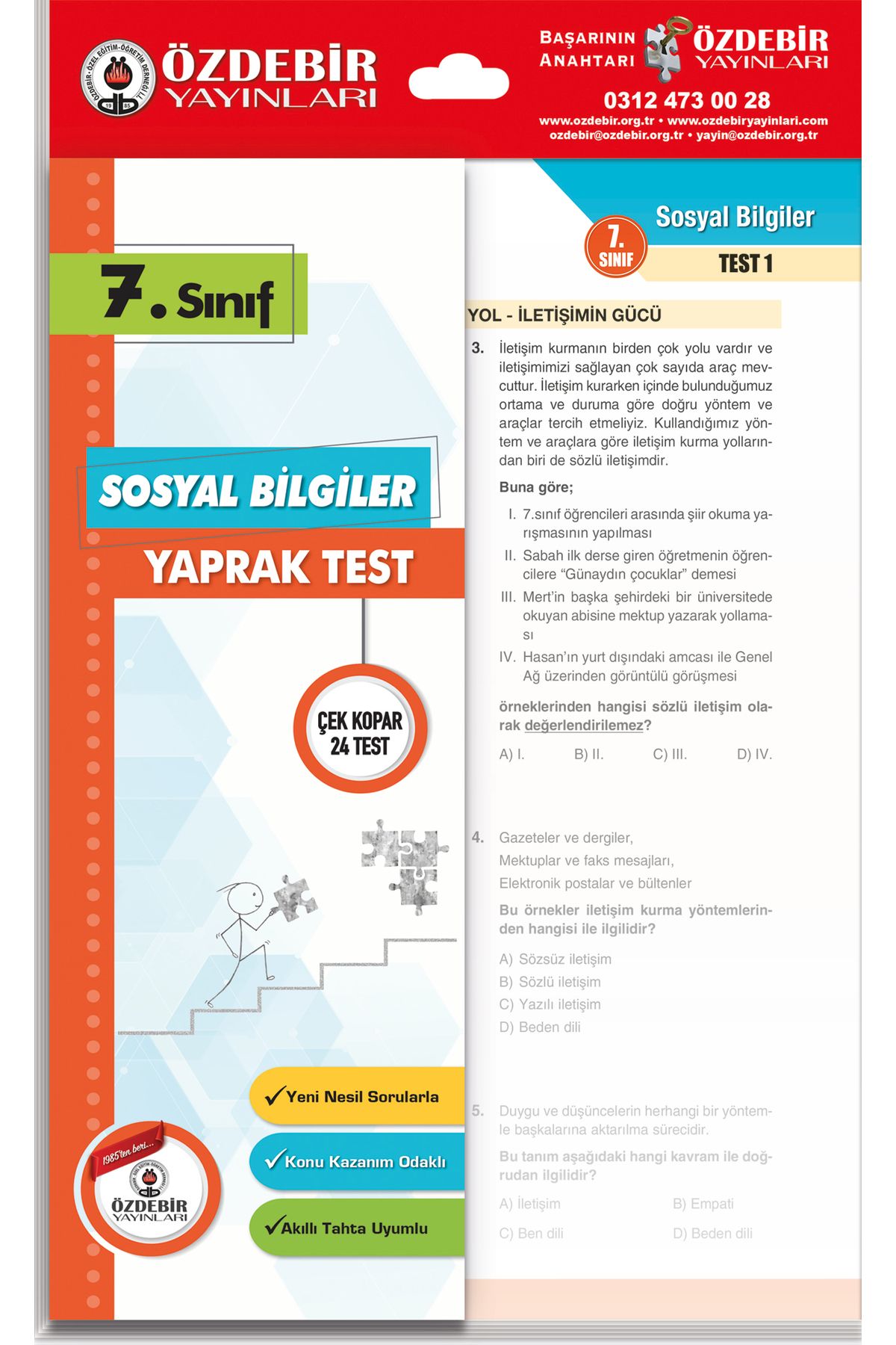Karekök Özdebir Ortaklığıyla 7. Sınıf Tüm Dersler Soru Yaprak Test Seti