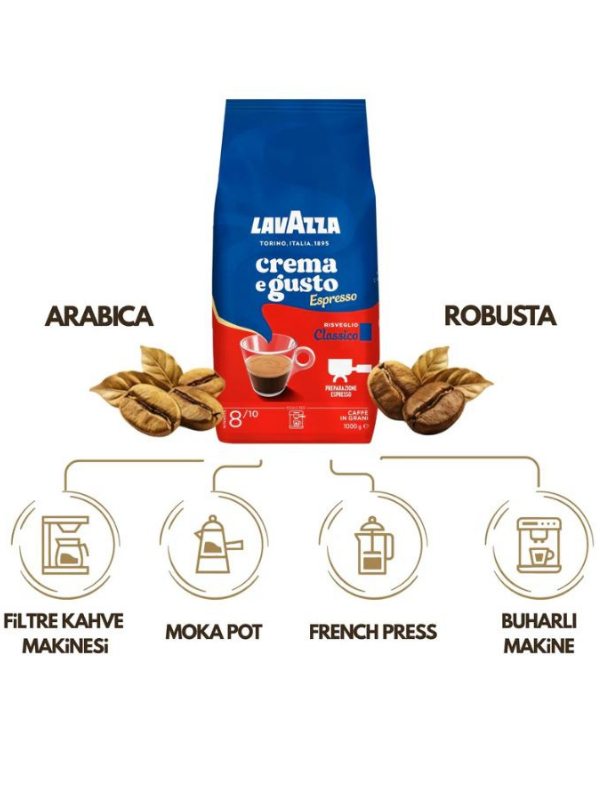 Lavazza Crema e Gusto Espresso Classico Çekirdek Kahve 1 kg