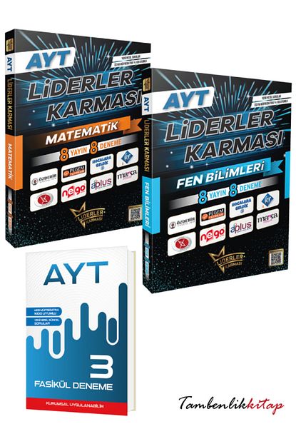 Liderler Karması AYT Matematik, Fen bilimleri Branş Deneme Seti +3 Fasikül Deneme Liderler Karması AYT Matematik, Fen bilimleri Branş Deneme Seti +3 Fasikül Deneme