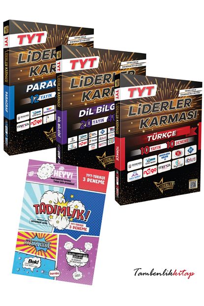 Liderler Karması TYT Türkçeyi Sevdiren 4'lü Set (Paragraf, Dil Bilgisi, Türkçe,+3 Deneme) Liderler Karması TYT Türkçeyi Sevdiren 4'lü Set (Paragraf, Dil Bilgisi, Türkçe,+3 Deneme)