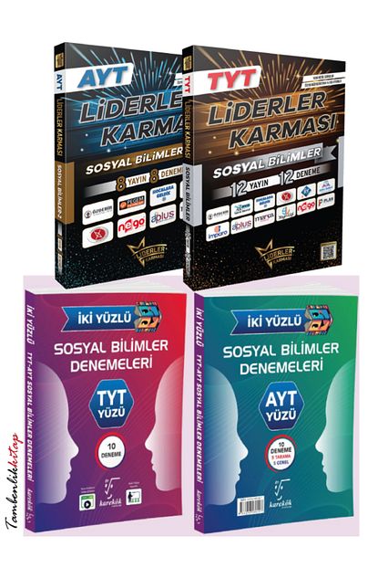 Liderler Karması ve Karekök Yayınlarından TYT-AYT Sosyal Bilimler Deneme Seti Liderler Karması ve Karekök Yayınlarından TYT-AYT Sosyal Bilimler Deneme Seti