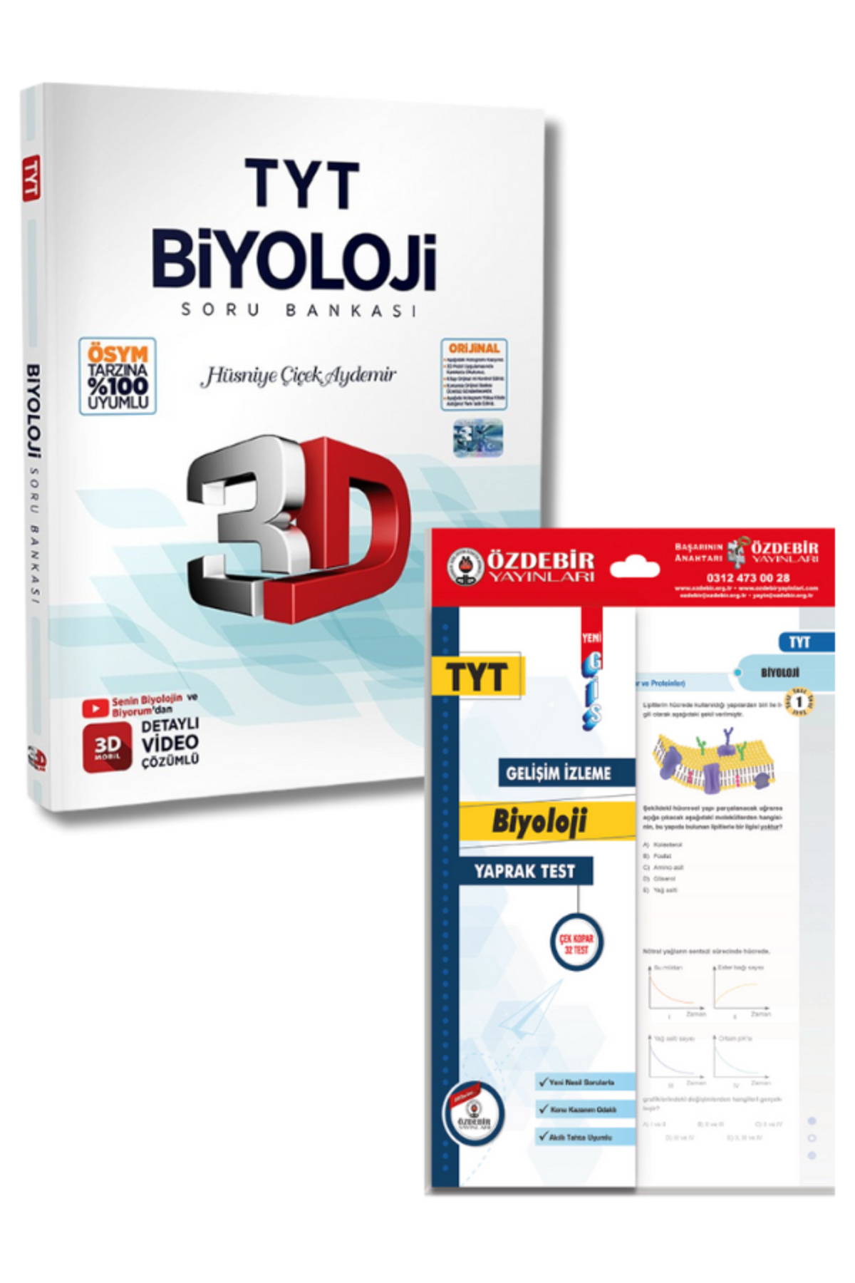 Özdebir ve 3D Yayınlarından TYT Biyoloji Soru Bankası ve Yaprak Test Seti Özdebir ve 3D Yayınlarından TYT Biyoloji Soru Bankası ve Yaprak Test Seti