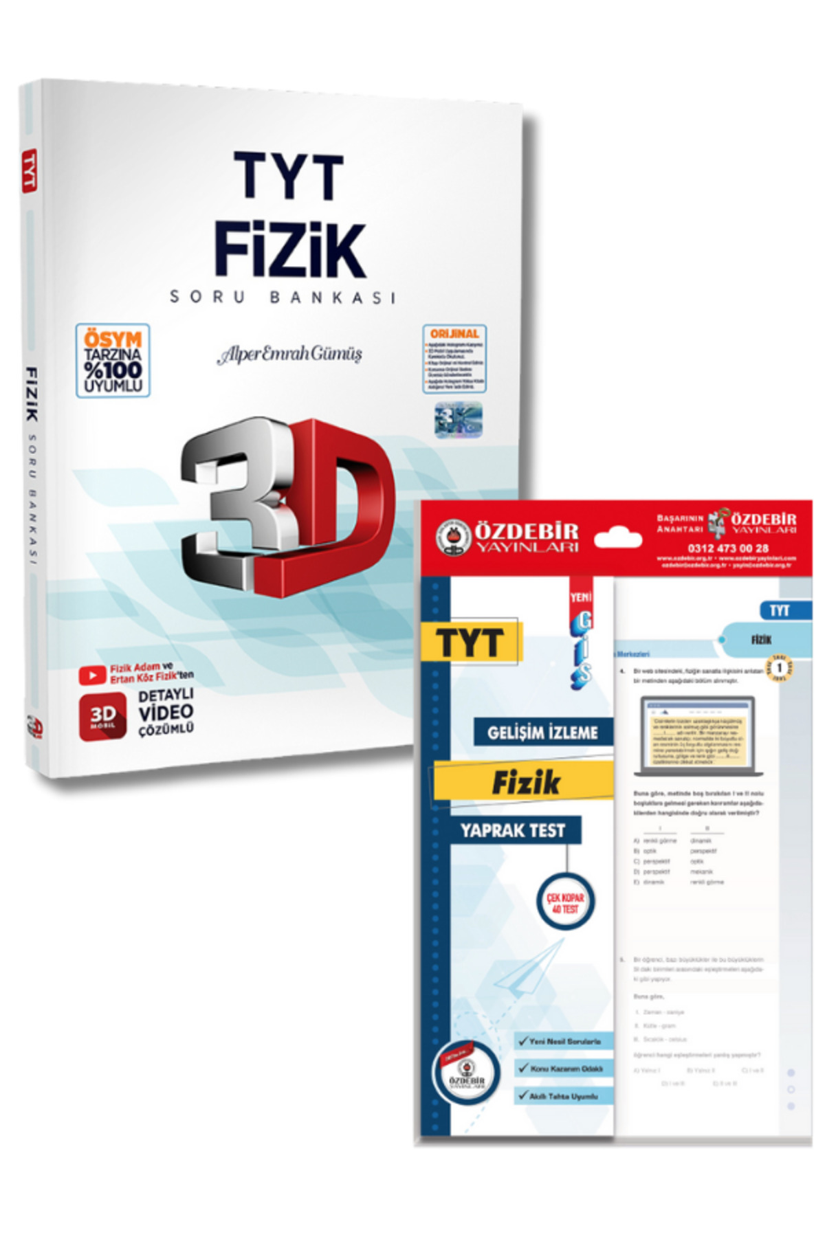 Özdebir ve 3D Yayınlarından TYT Fizik Soru Bankası ve Yaprak Test Seti Özdebir ve 3D Yayınlarından TYT Fizik Soru Bankası ve Yaprak Test Seti