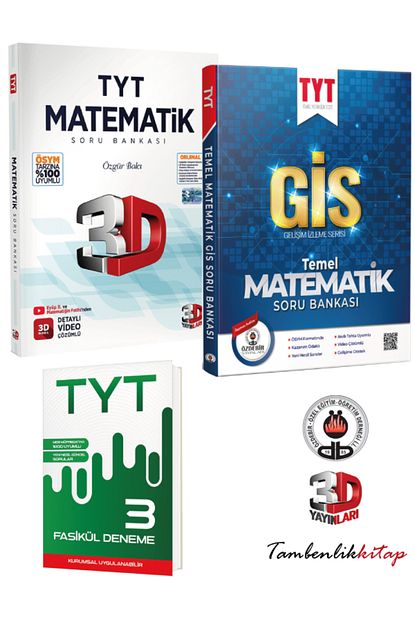 Özdebir ve 3D Yayınlarından TYT Matematik Soru Bankası Seti + 3 Genel Deneme