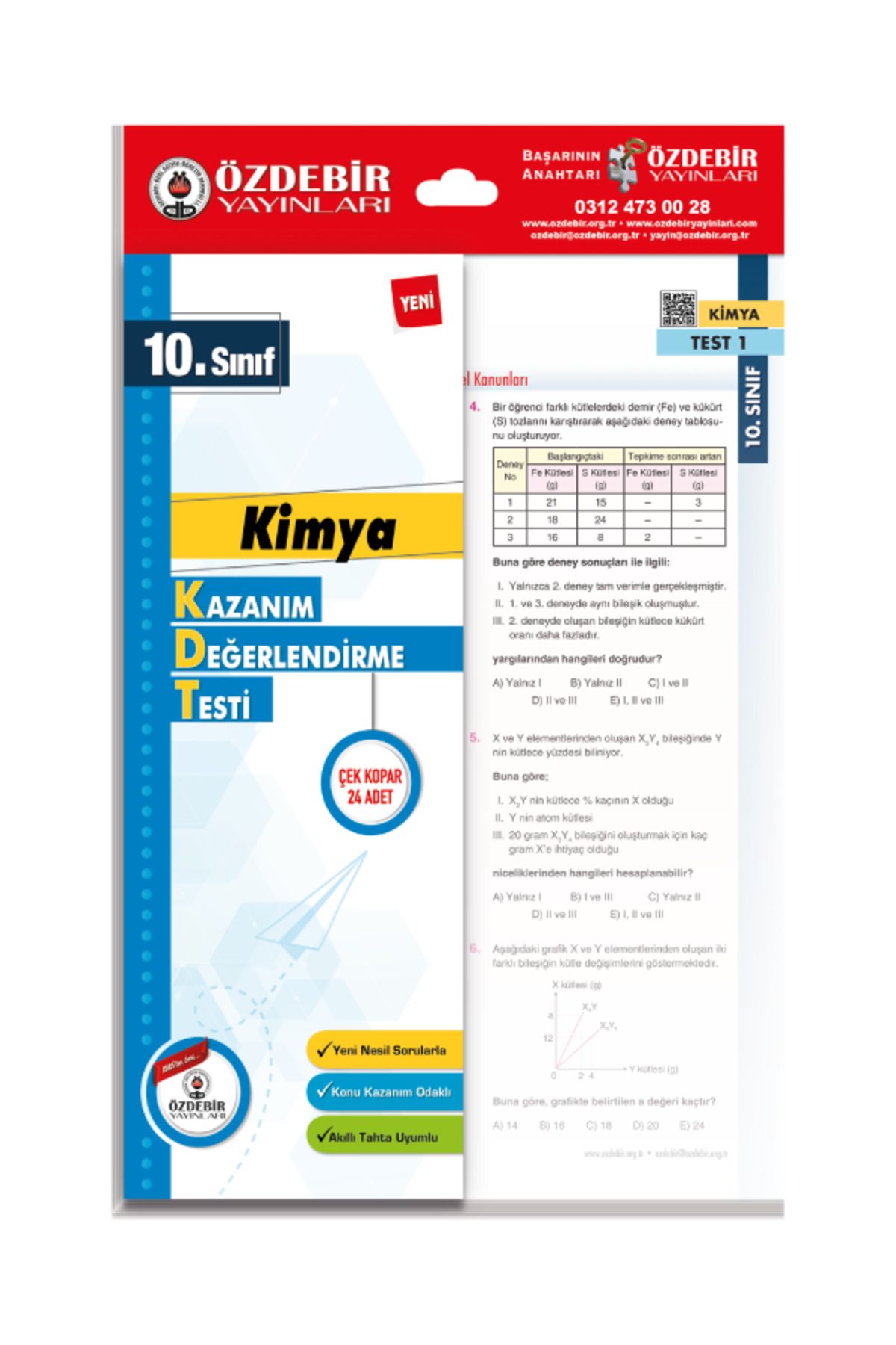 Özdebir Yayınları 10. Sınıf Sayısal Yaprak Test Seti (Matematik, Fizik, Kimya, Biyoloji)