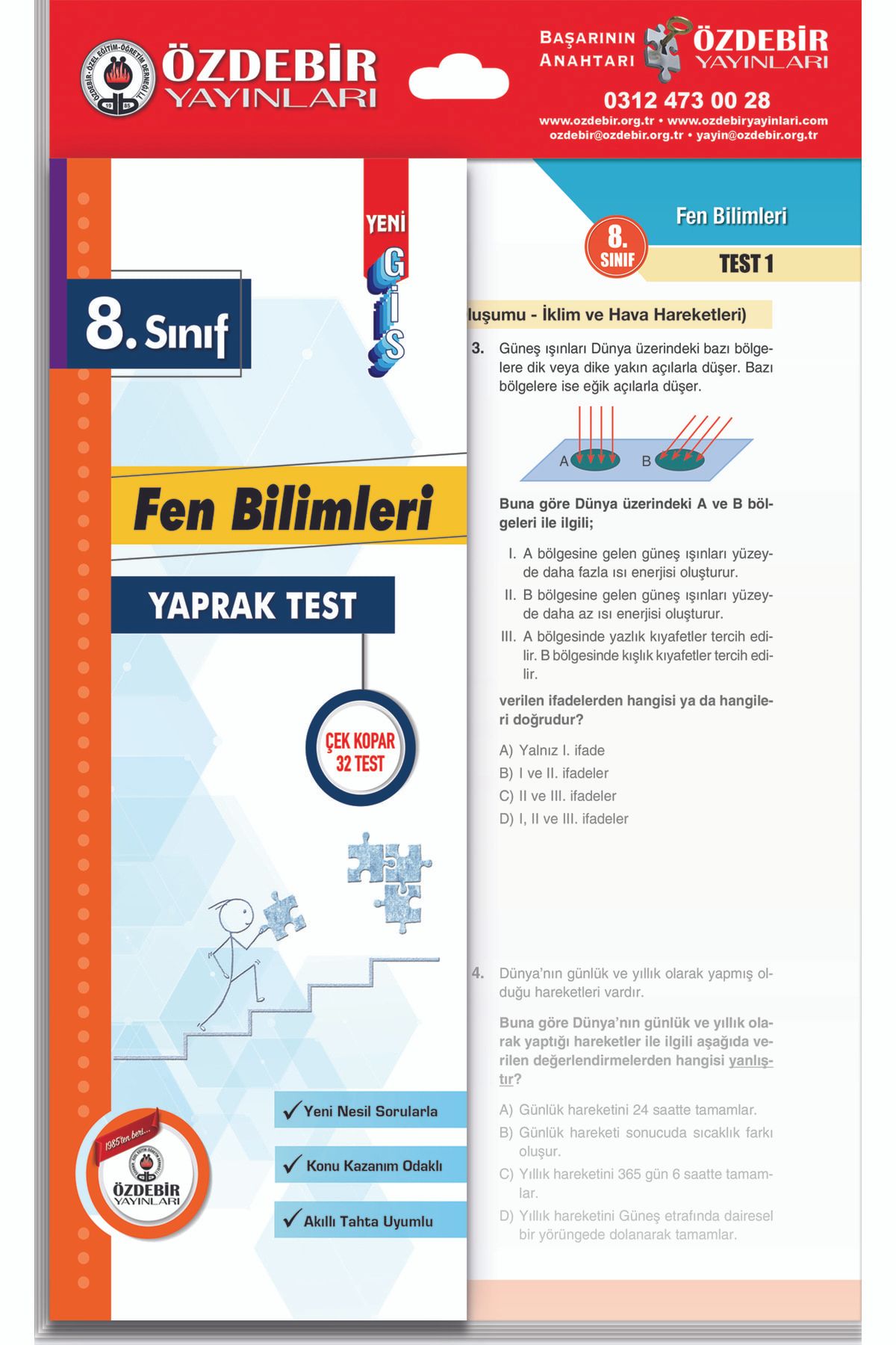 Özdebir Yayınları 8. Sınıf Fen Bilgisi Yaprak Test