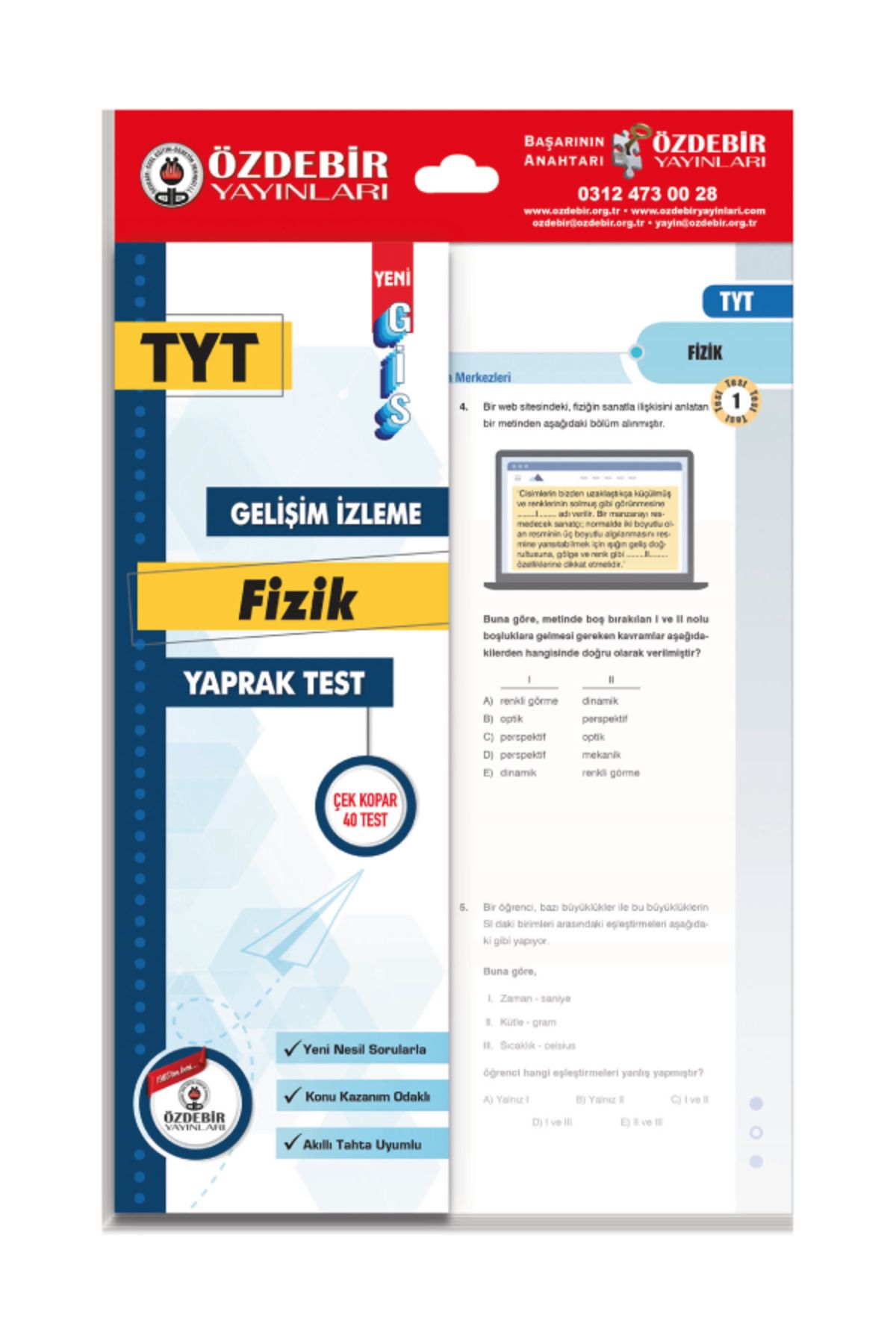 Özdebir Yayınları TYT Problemler Sayısal Yaprak Test Seti