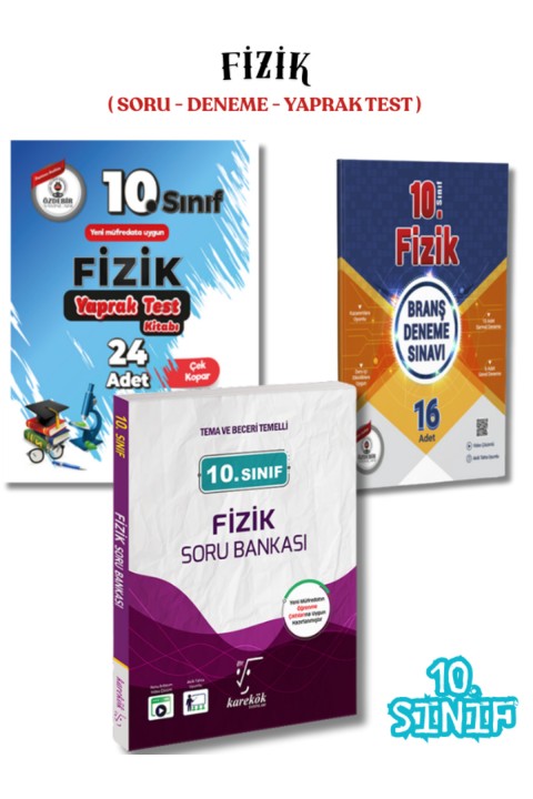 10.Sınıf Fizik 3'lü Soru Bankası,Deneme ve Yaprak Test Seti