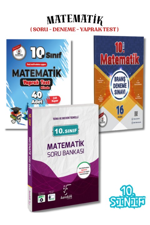10.Sınıf Matematik 3'lü Soru Bankası,Deneme ve Yaprak Test Seti