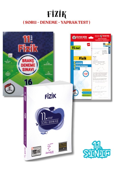 11.Sınıf Fizik 3'lü Soru Bankası,Deneme ve Yaprak Test Seti