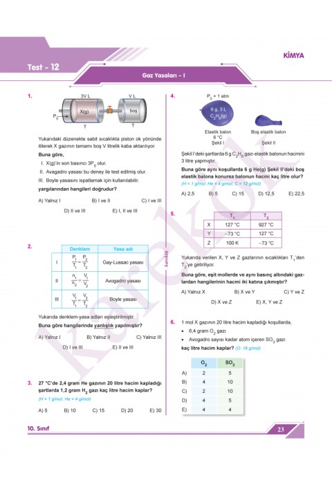 2025-2026 Müfredat Karekök 10. Sınıf Tüm Dersler Soru Bankası 7 Branş