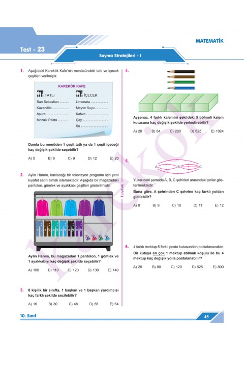 2025-2026 Müfredat Karekök 10. Sınıf Tüm Dersler Soru Bankası 7 Branş