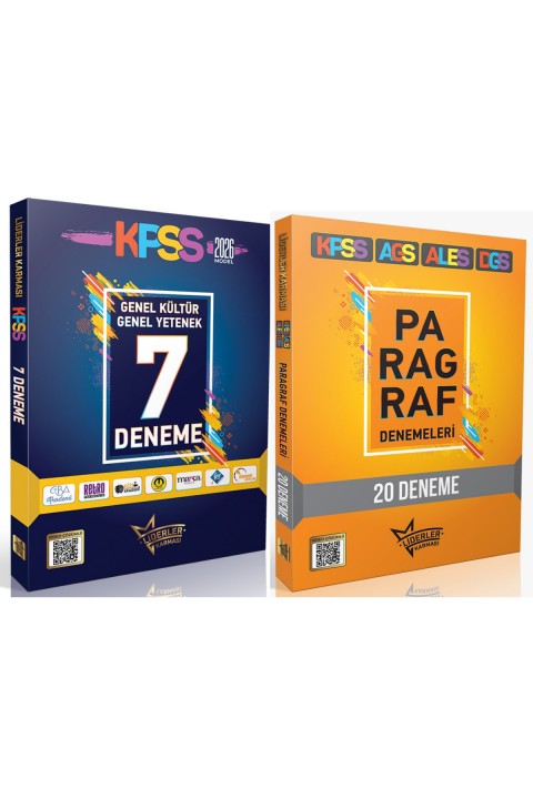 2026 KPSS AGS ALES DGS Paragraf 20 Deneme + KPSS Genel Kültür Genel Yetenek Tamamı Çözümlü 7 Deneme