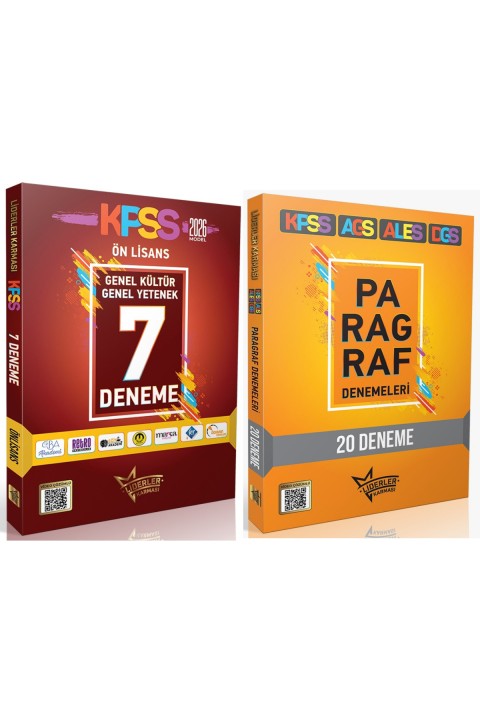 2026 KPSS AGS ALES DGS Paragraf 20 Deneme + KPSS Ön Lisans GYGK Tamamı Çözümlü 7 Deneme