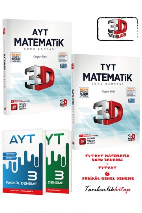 3D Yayınları TYT-AYT Matematik Soru Bankası + TYT-AYT 6 Fasikül
