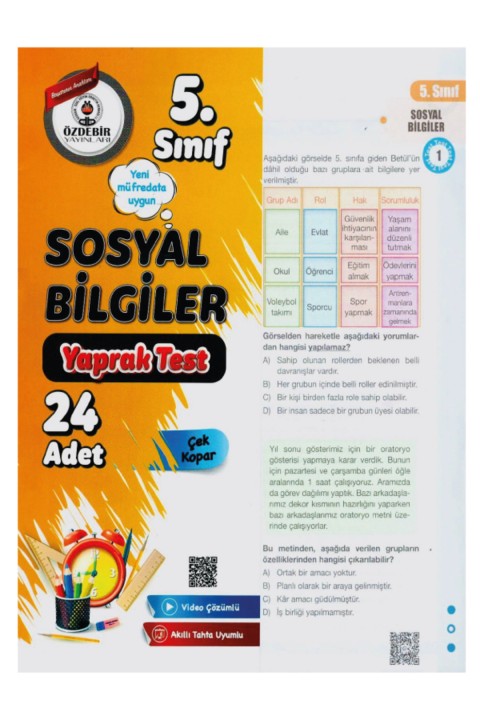 5.Sınıf Tüm Dersler Yaprak Test Seti Güncel Yeni Baskı 6 Ders Birden