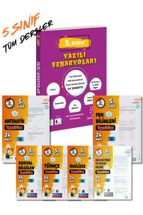 5.Sınıf Tüm Dersler Yazılı Senaryoları ve Tüm Dersler Yaprak Test Seti