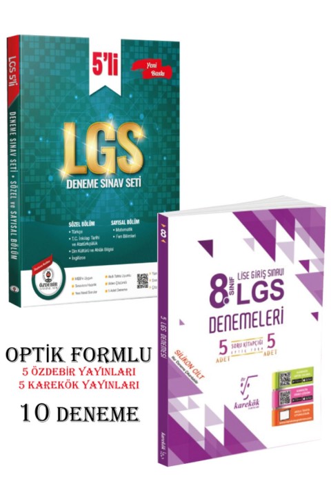 8.Sınıf LGS Optik Formlu 10 Deneme Seti Yeni Baskı Karekök Yayınları Özdebir Yayınları