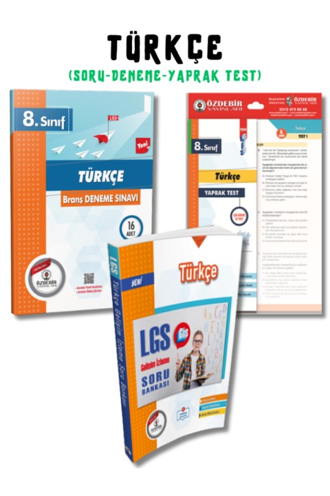8.Sınıf LGS Türkçe 3'lü Soru Bankası,Deneme ve Yaprak Test Seti