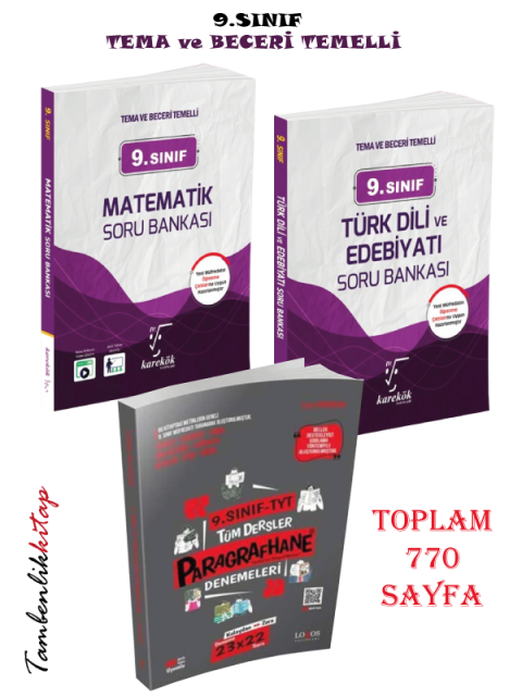 9.Sınıf Edebiyat, Matematik Güncel Soru Bankası ve Paragraf Denemeleri Seti