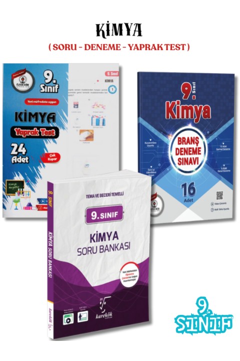 9.Sınıf Kimya 3'lü Soru Bankası,Deneme ve Yaprak Test Seti