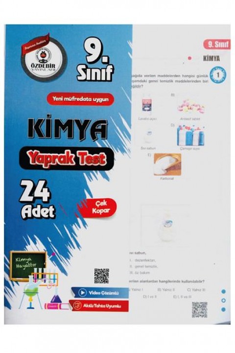 9.Sınıf Kimya Yaprak Test Özdebir Yayınları 2025 Model