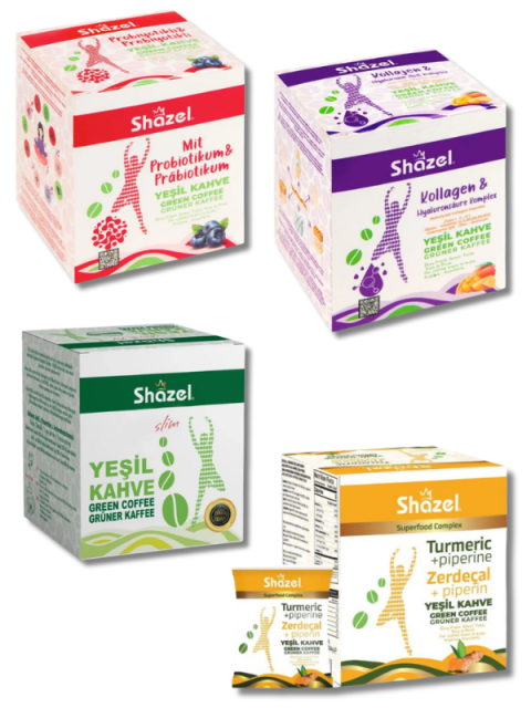 Detoks Kahveleri Seti (Probiotik, Kolojen, Zerdeçal,Slim Fit) Yeşil Kahve
