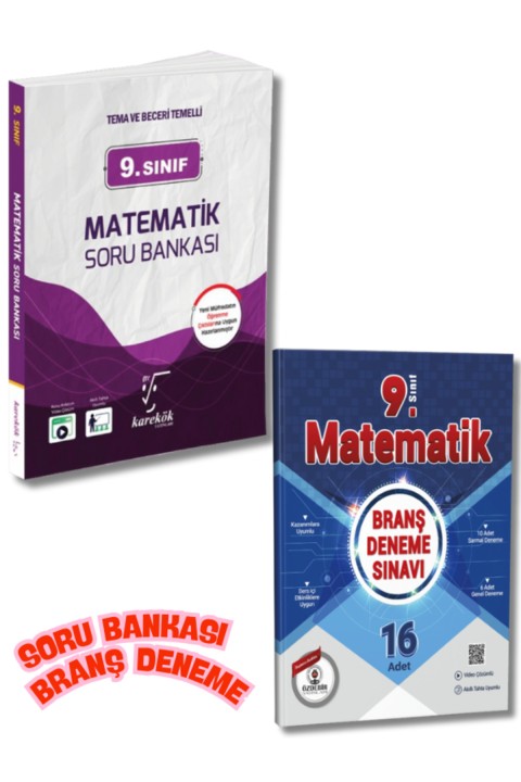 Karekök ve Özdebir Yayınevinden 9.Sınıf Matematik Soru Bankası ve Branş Deneme Seti