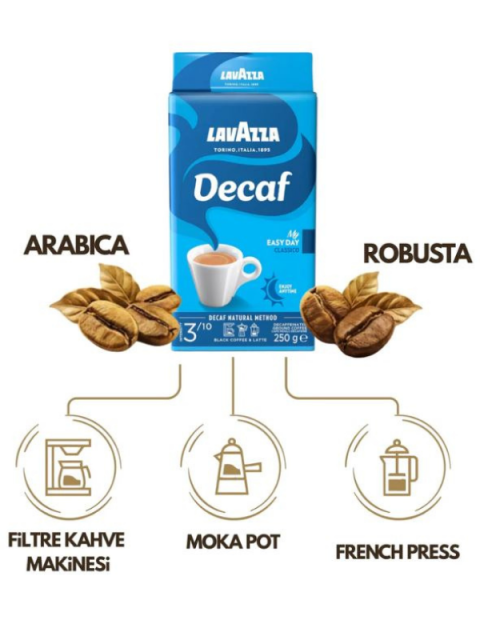 Lavazza Decaf My Easy Day Öğütülmüş Filtre Kahve 250 gr