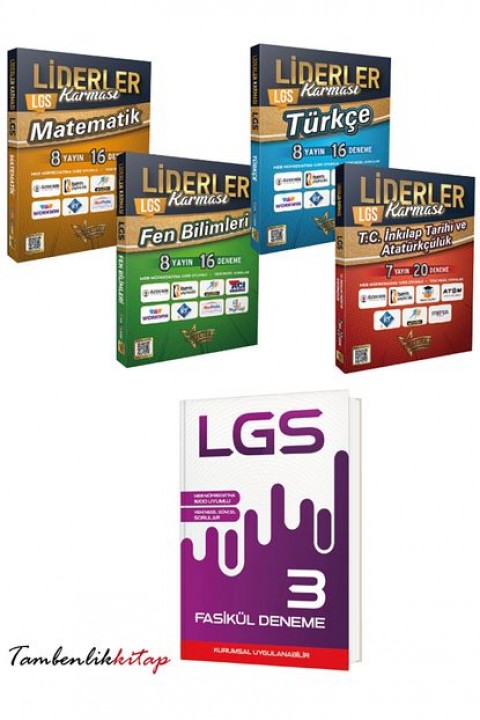 Liderler Karması 8,Sınıf LGS Genel Branş Deneme Seti + 3 Fasikül Deneme