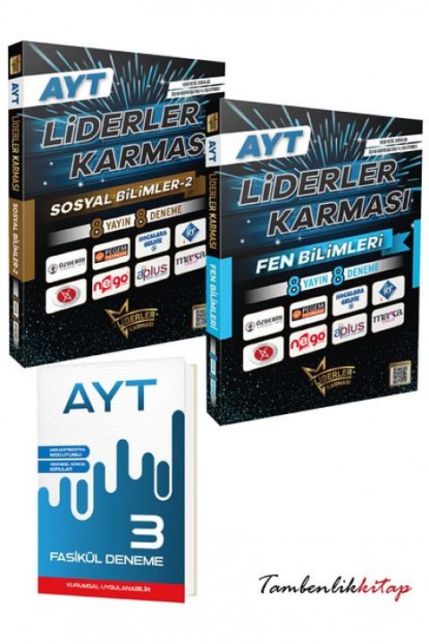 Liderler Karması AYT Sosyal Bilimler-2, Fen bilimleri Branş Deneme Seti +3 Fasikül Deneme