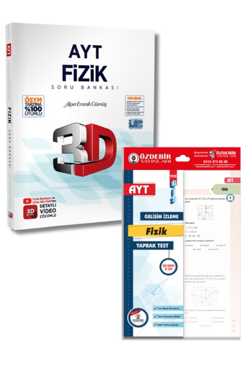 Özdebir ve 3D Yayınlarından AYT Fizik Soru Bankası ve Yaprak Test Seti