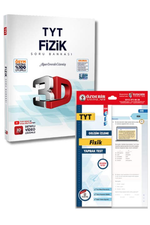 Özdebir ve 3D Yayınlarından TYT Fizik Soru Bankası ve Yaprak Test Seti