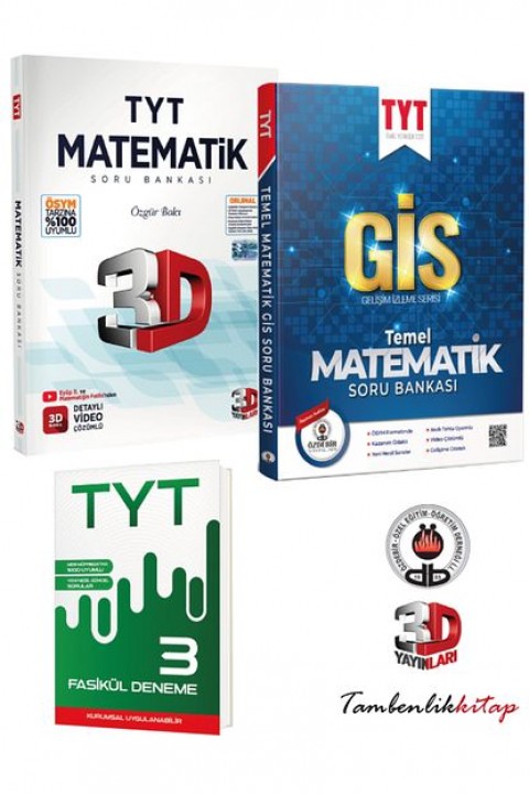 Özdebir ve 3D Yayınlarından TYT Matematik Soru Bankası Seti + 3 Genel Deneme