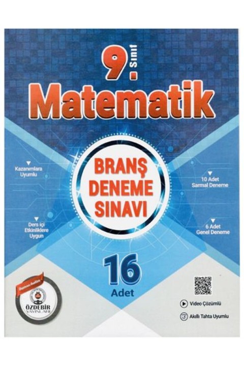 ÖZDEBİR YAYINEVİ 9.Sınıf Güncel Baskı 16X16 Matematik Branş Deneme