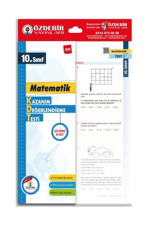 Özdebir Yayınları 10. Sınıf Sayısal Yaprak Test Seti (Matematik, Fizik, Kimya, Biyoloji)