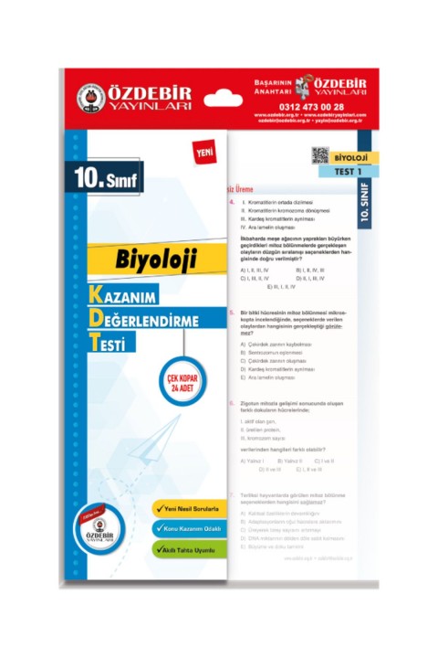 Özdebir Yayınları 10. Sınıf Sayısal Yaprak Test Seti (Matematik, Fizik, Kimya, Biyoloji)