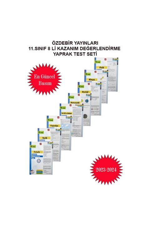 Özdebir Yayınları 11. sınıf 8'li Yaprak Test Seti 2023-2024