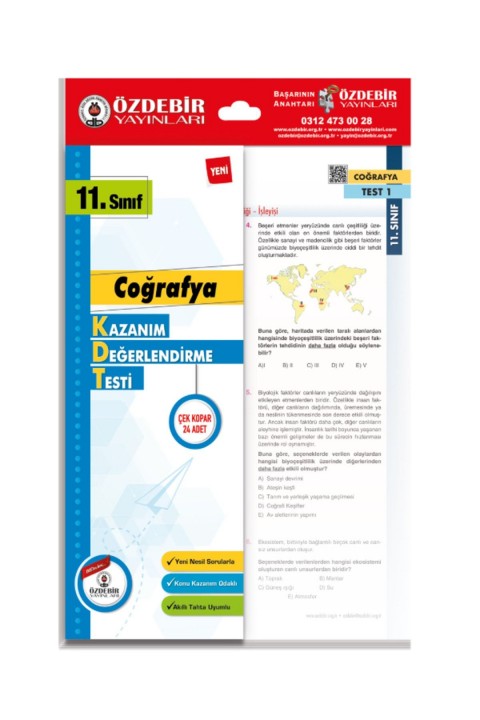 ÖZDEBİR YAYINLARI 11. SINIF COĞRAFYA POŞET YAPRAK TEST